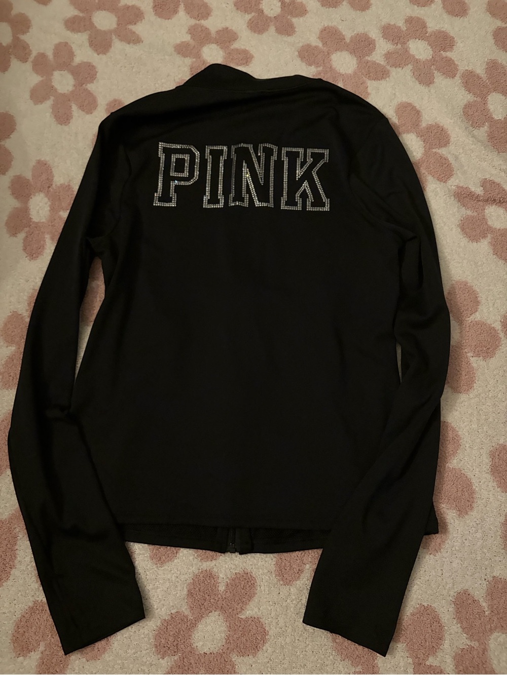 PINK workout Black Full‑Zip Jacket